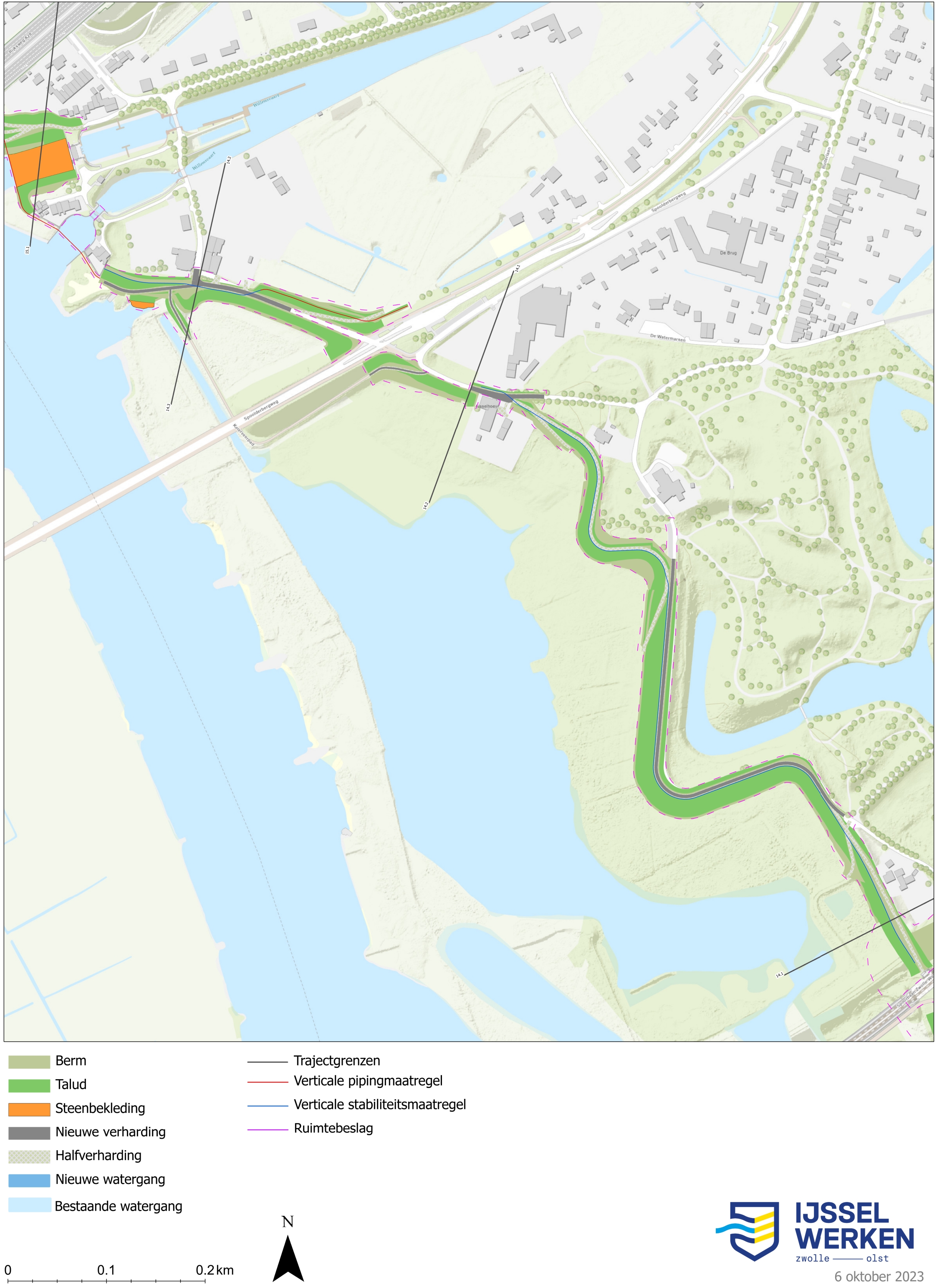 Afbeelding 5‑72: Dijkversterkingsontwerp dijkmodule Noord 2