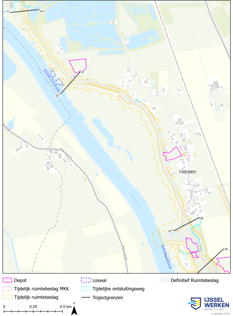 Afbeelding ‎6-15 Tijdelijk ruimtebeslag dijkmodule Midden-Zuid 3 (bijlage 9.2 Kaartenboek)