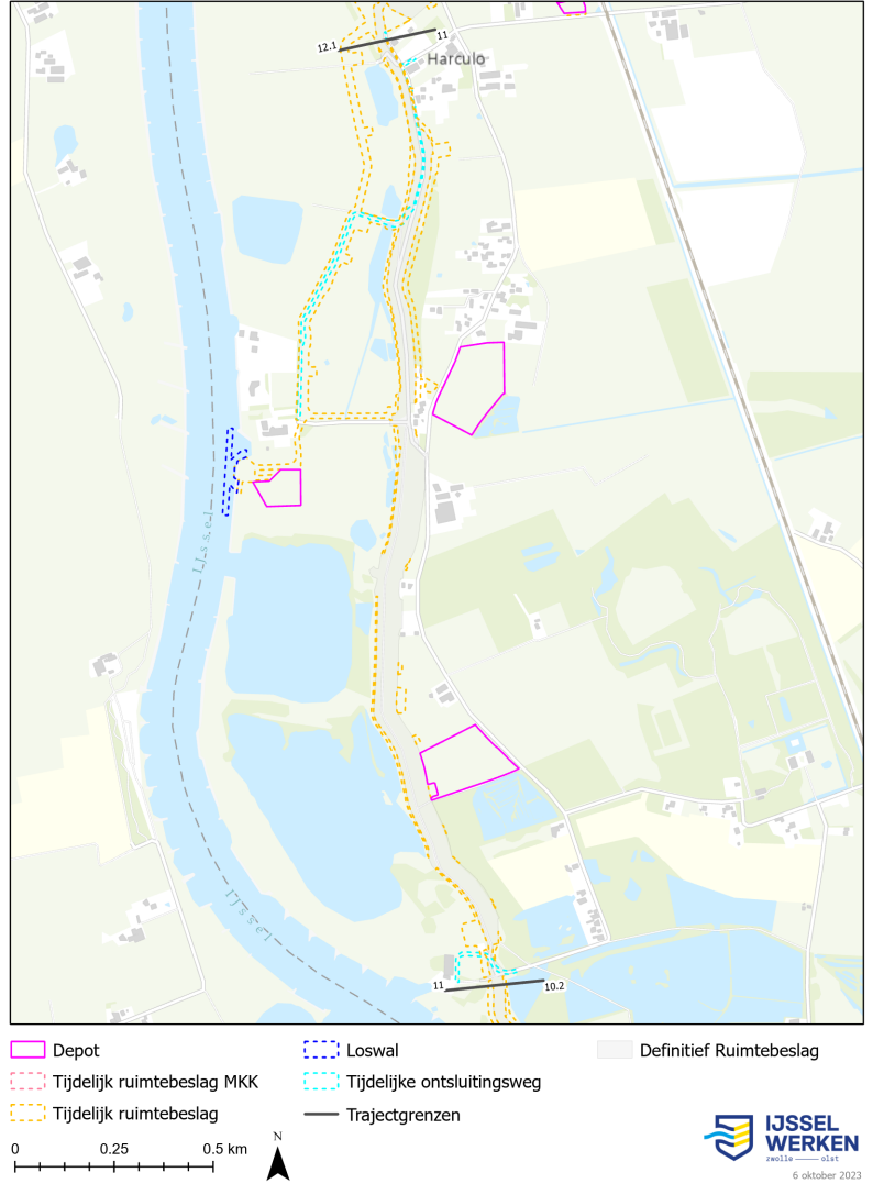 Afbeelding ‎6-17 Tijdelijk ruimtebeslag dijkmodule Midden-Noord 1 (bijlage 9.2 Kaartenboek)