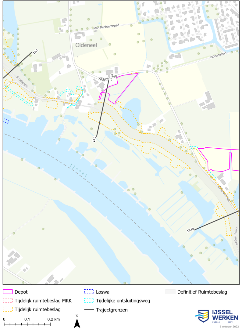 Afbeelding ‎6-19 Tijdelijk ruimtebeslag dijkmodule Midden-Noord 3 (bijlage 9.2 Kaartenboek)