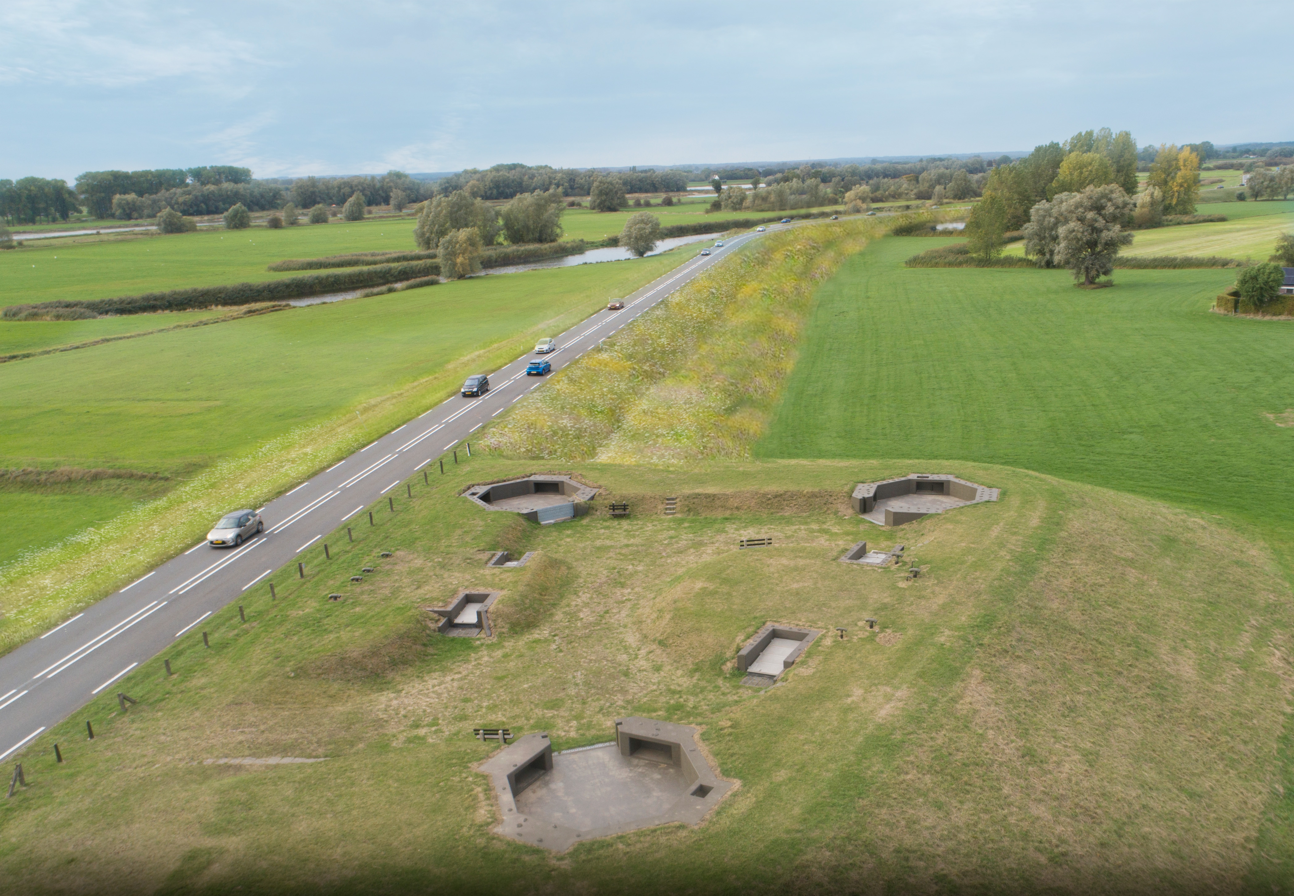 Afbeelding 5-14: Impressie van de situatie na de dijkversterking dijkmodule Zuid 1 (ansicht)