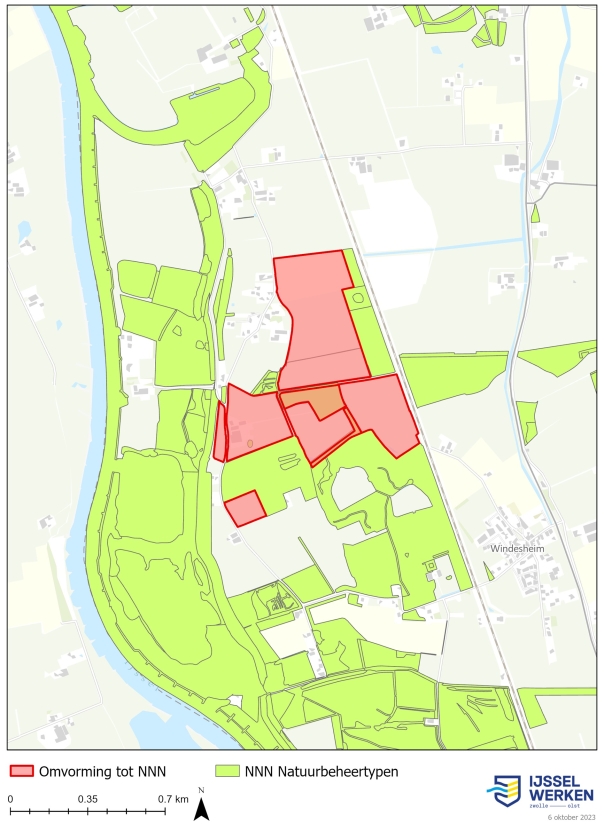 Afbeelding 7-1: Percelen landgoed Windesheim ten behoeve van compensatie NNN