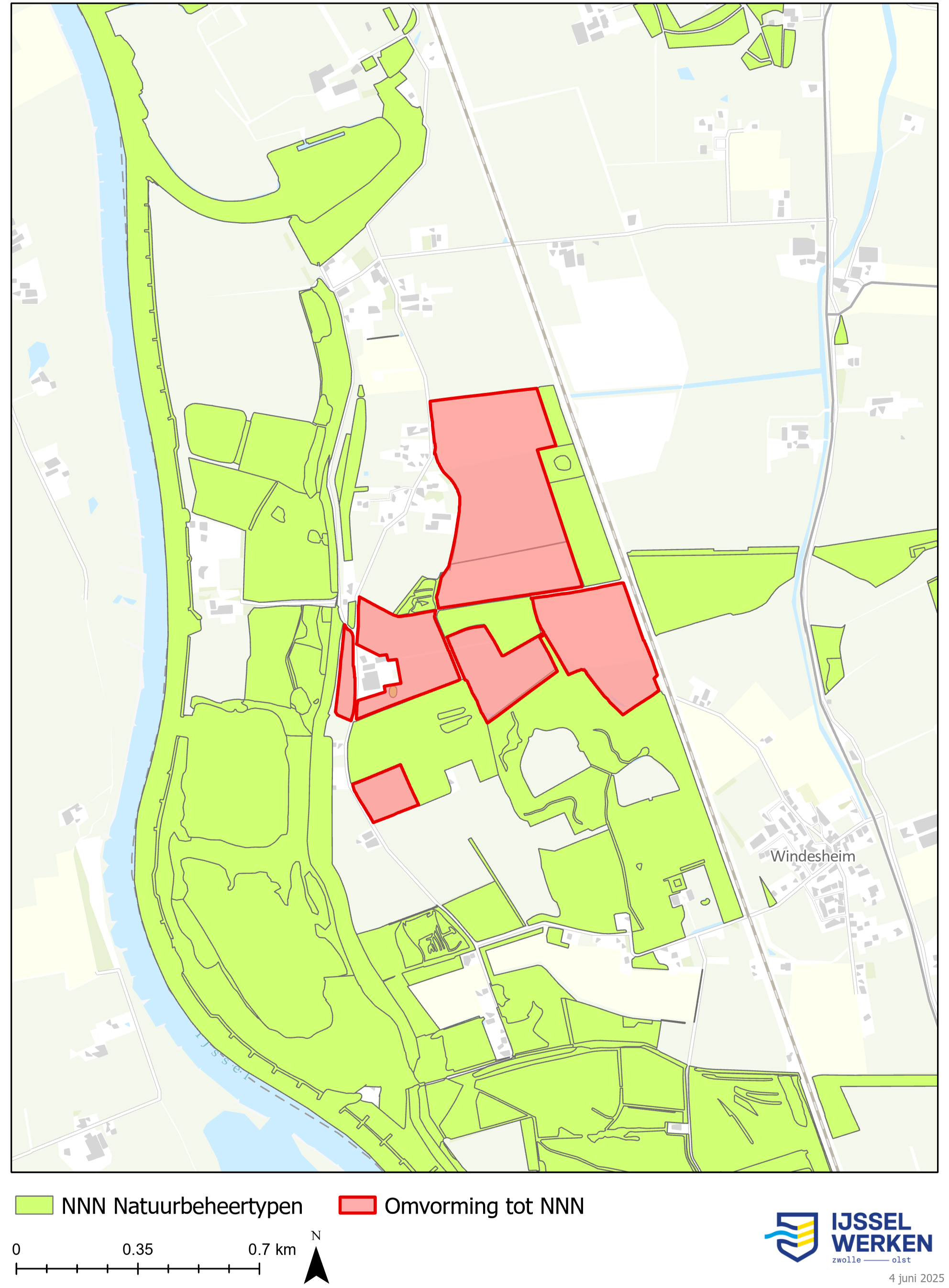 Afbeelding 7-1: Percelen landgoed Windesheim ten behoeve van compensatie NNN