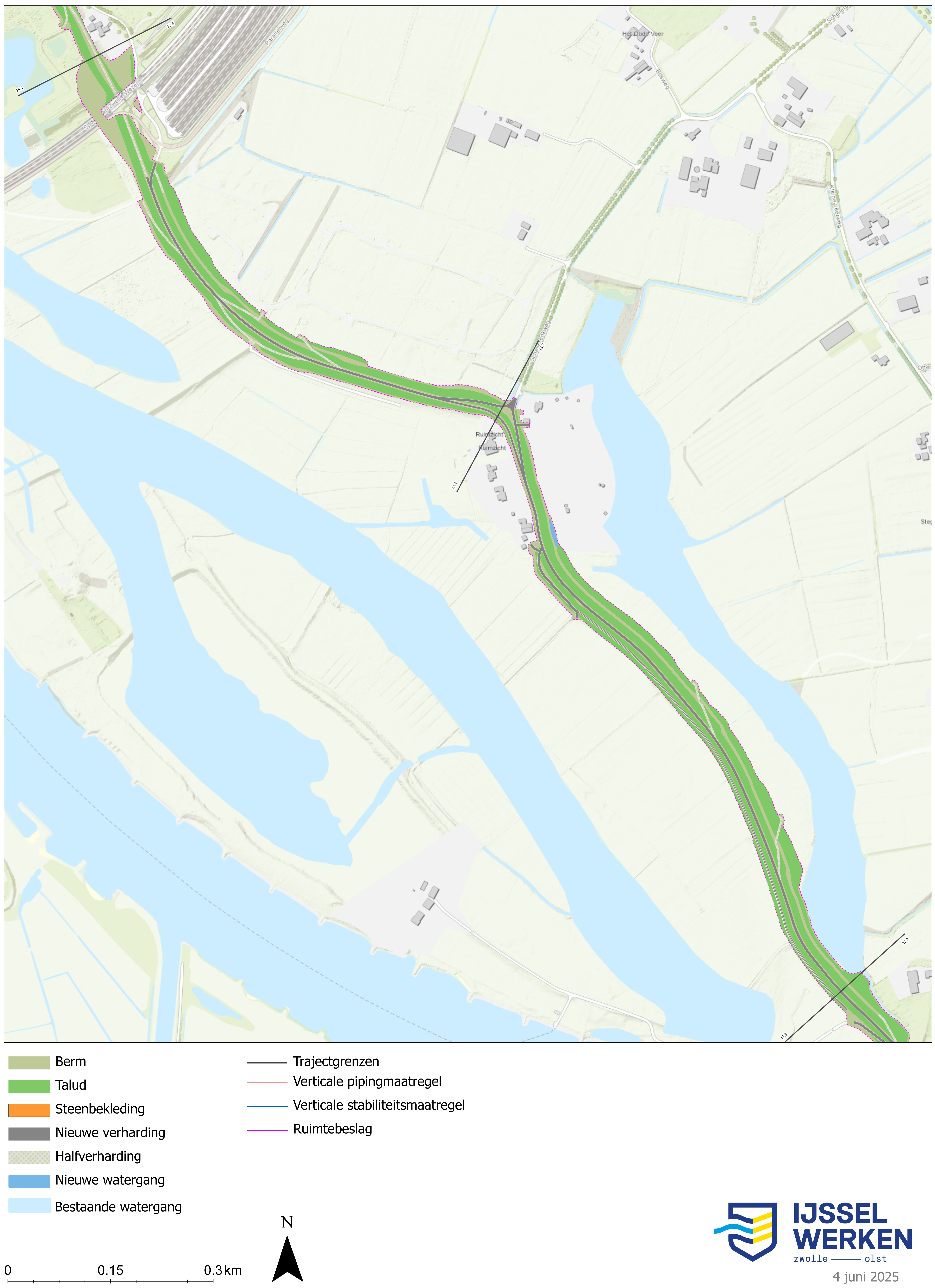 Afbeelding 5‑65: Dijkversterkingsontwerp dijkmodule Noord 1