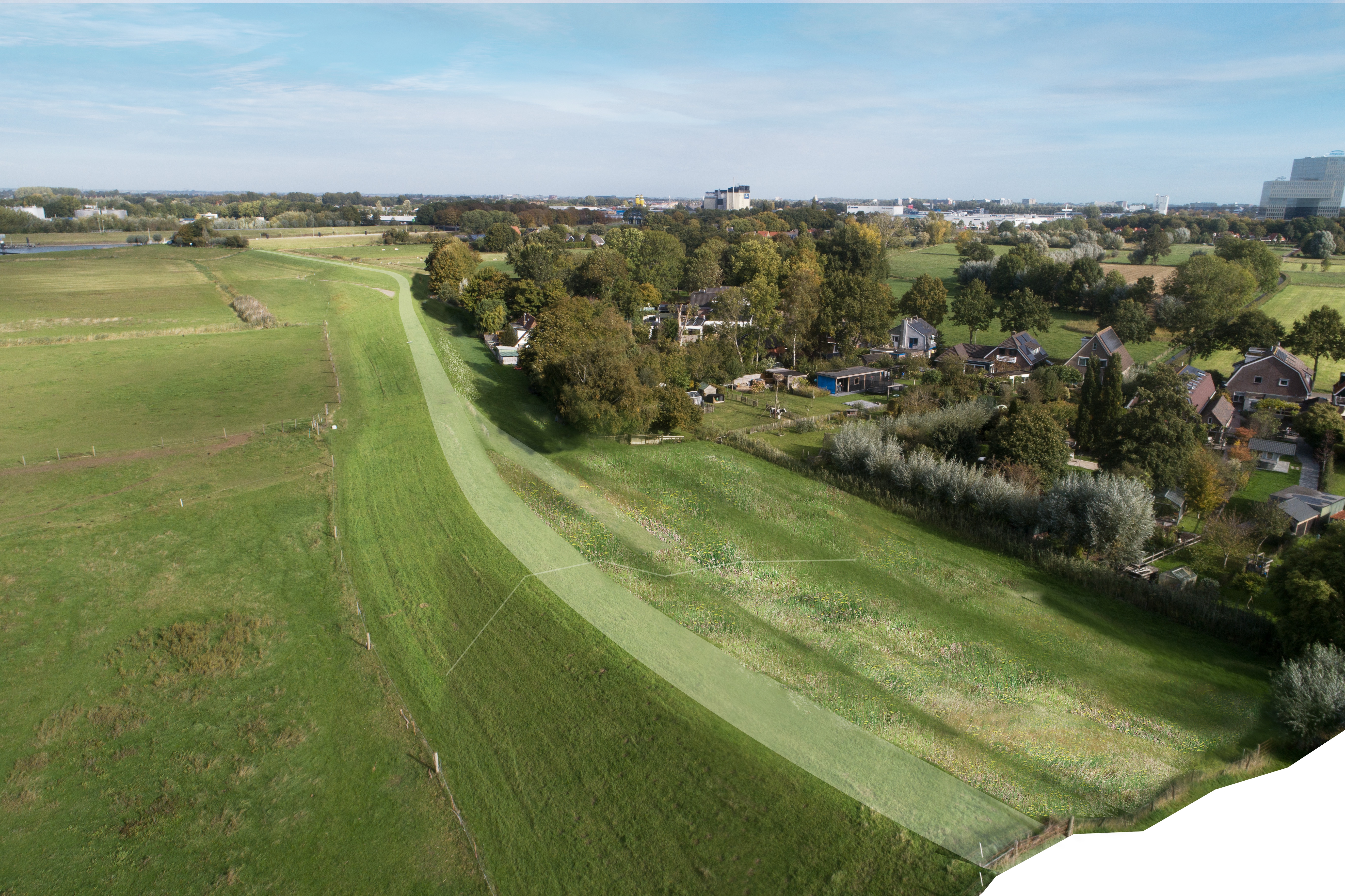 Afbeelding 8.81: Impressie van de situatie na de dijkversterking dijkmodule Noord 3 (ansicht)