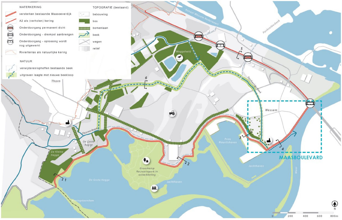 Tekening van de Voorkeursalternatief (VKA) Thorn - Wessem