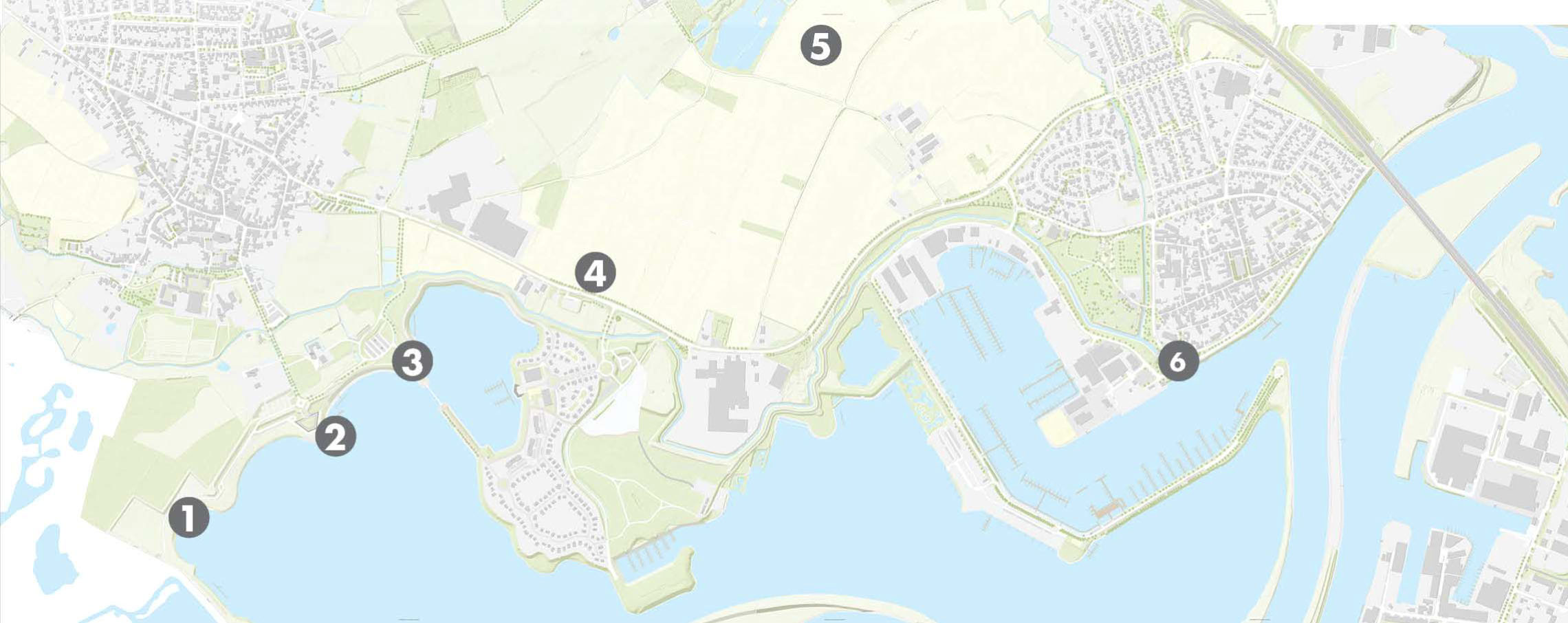 Kaart met de Aanduiding autonome ontwikkelingen (1 t/m 6)