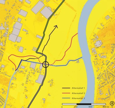 Figuur 4: Alternatieven beekherstelopgave Baarlo-Midden en buitendijks