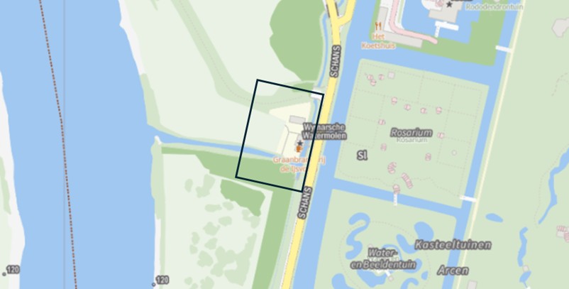 Een kaart met daarop de ligging van het projectgebied aangegeven. 