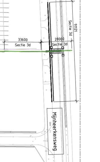 Figuur 2-8 geeft een overzicht van de primaire kering ter hoogte van de Mijnheerkensweg.