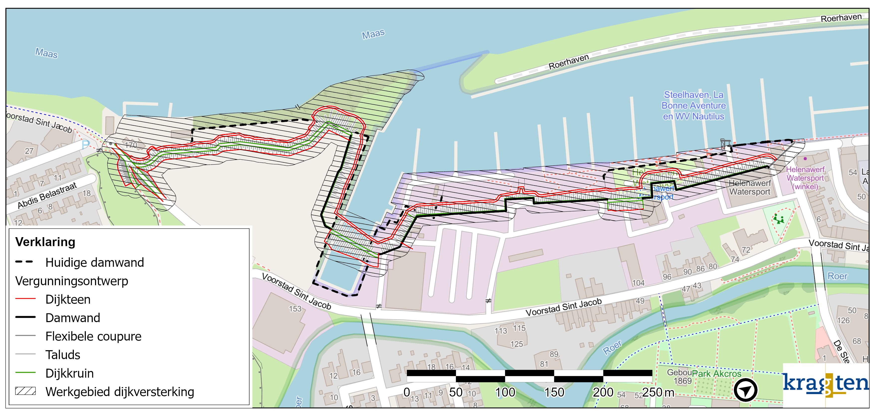 Figuur 9: Het werkgebied van het dijkversterkingsproject.