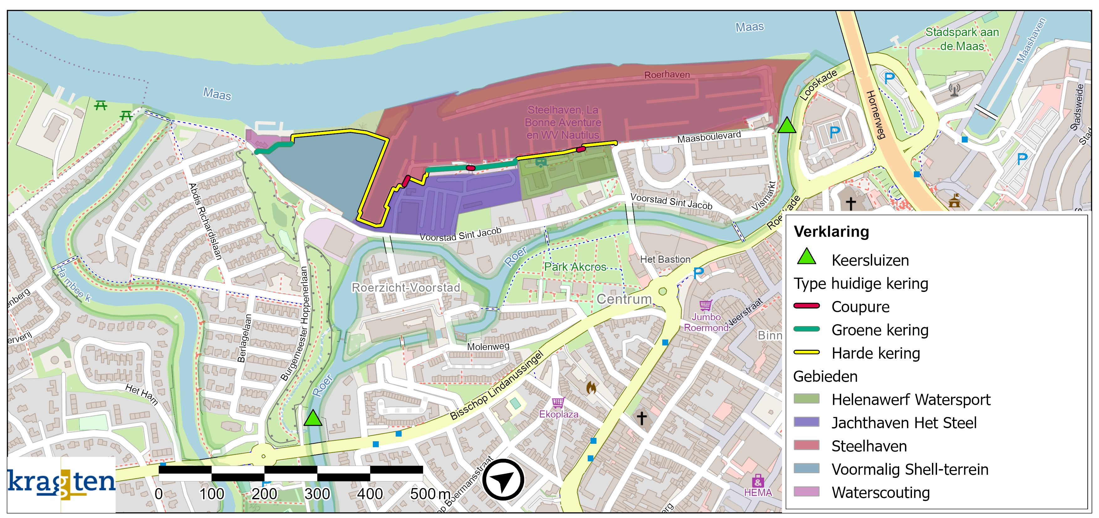 Figuur 4: Huidige situatie rondom het dijkversterkings-traject.